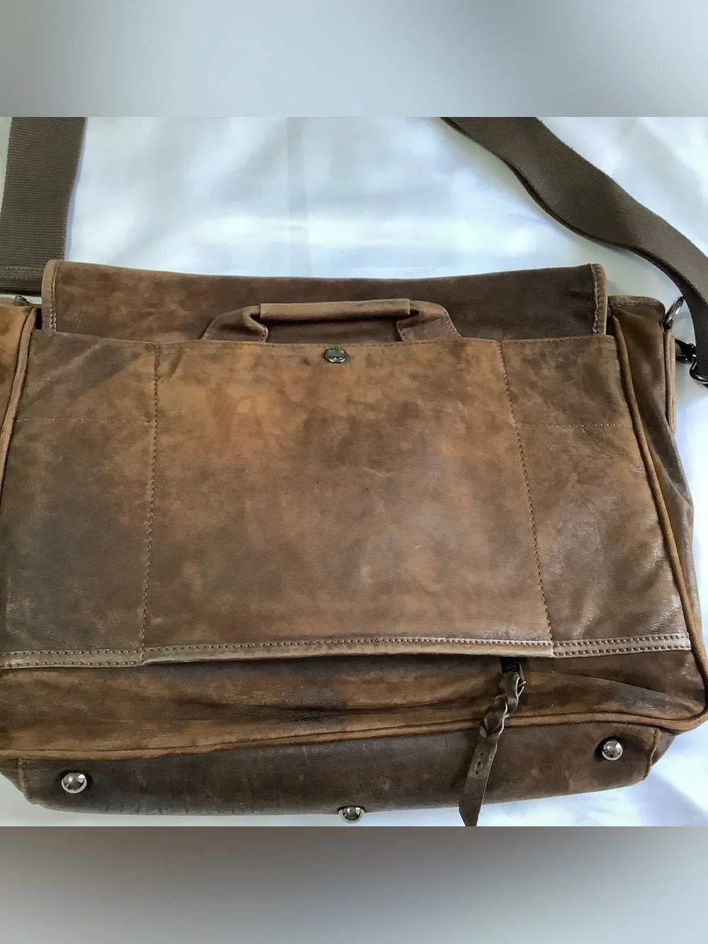 Andrew Marc Vintage brown Leather Laptop Brief Case